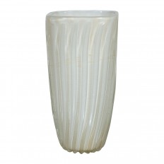 Fluted Murano glass vase with inclusive gold flecks